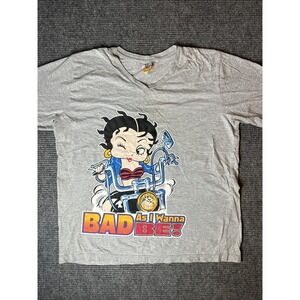 Vtg Y2K Betty Boops Shirt Bad As I Wanna Be Double 2 Sided Graphic Women's XL